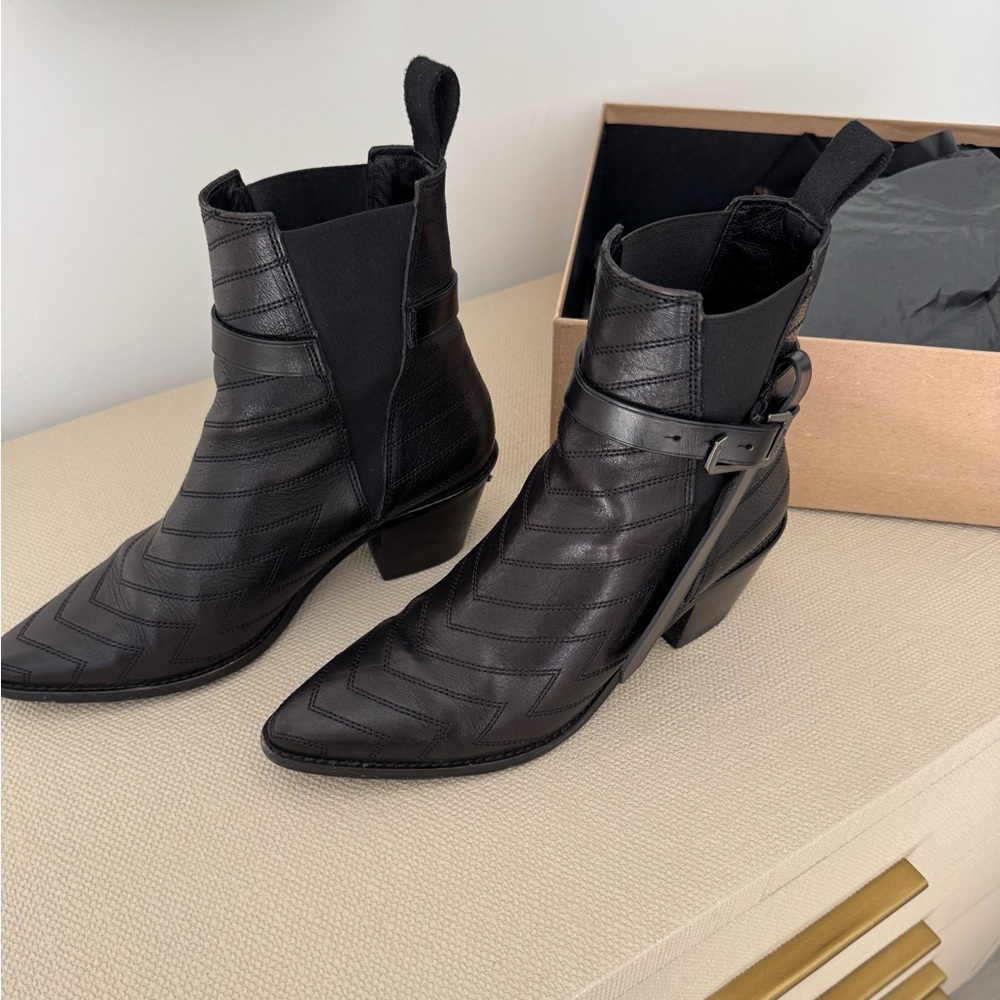Zadig & Voltaire Black Leather Ankle Boots